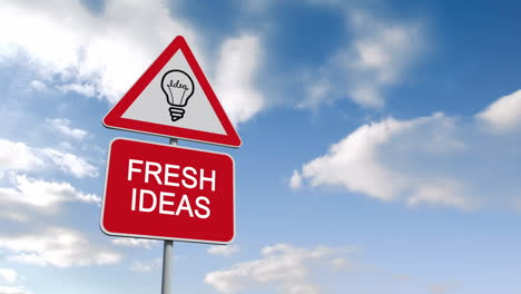 Fresh-ideas-sign-against-blue-sky