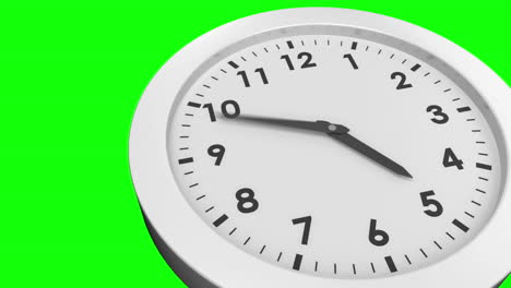 Clock-ticking-on-green-background