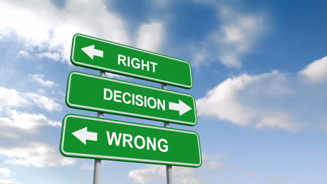 Right-wrong-decisions-signs-against-blue-sky