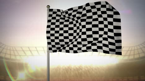 Checkered-flag-in-flashing-arena