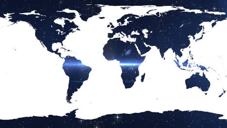World-map-against-shimmering-blue-background