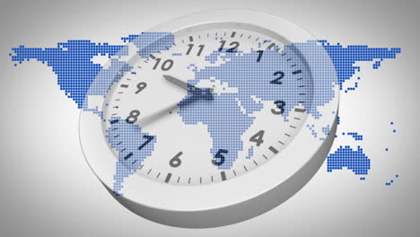 Uhr-Tickt-Gegen-Weltkarte