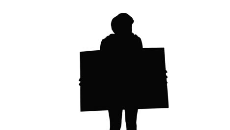 Frau-Zeigt-Plakat-In-Schwarzer-Silhouette