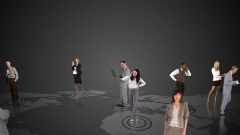 Business-people-connecting-on-grey-background