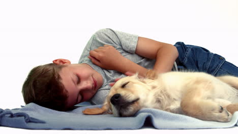 Happy-boy-with-his-puppy