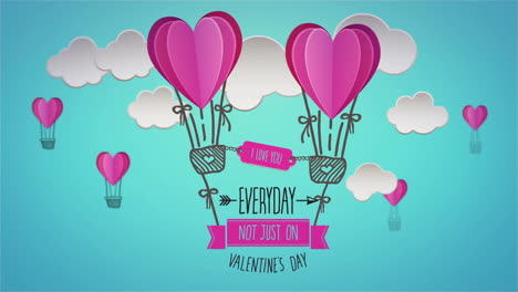 Happy-Valentinstag-Vektor-Mit-Herz-Heißluftballons