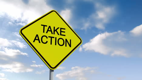 Take-action-sign-against-blue-sky-