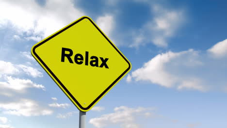 Relax-sign-against-blue-sky-