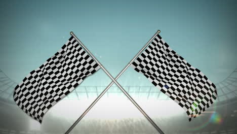 Checkered-flag-in-flashing-arena