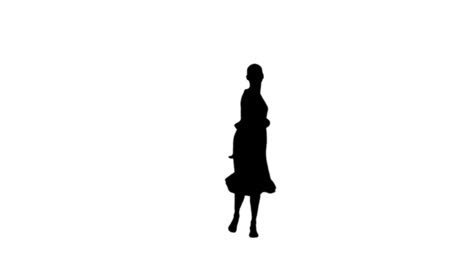 Ballerina-Tanzt-In-Schwarzer-Silhouette