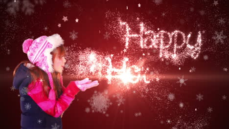 Festive-little-girl-blowing-magical-christmas-greeting