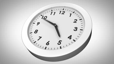 Clock-ticking-on-white-background