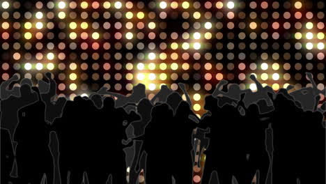 Nightclub-with-yellow-mosaic-wall-of-light-and-dancing-crowd