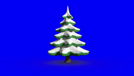 Revolving-fir-tree-on-blue-screen