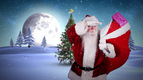 Der-Weihnachtsmann-Verteilt-Geschenke-Am-Nordpol
