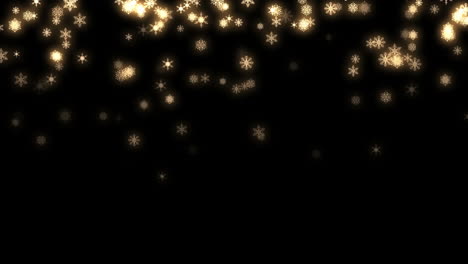 Golden-snowflakes-moving-on-black-background