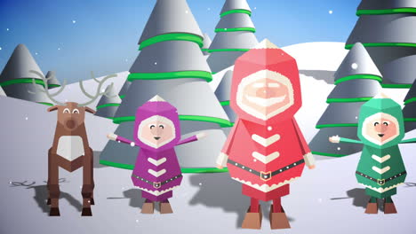 Cute-christmas-characters-with-greeting