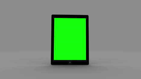 Tablet-screen-showing-green-copy-space