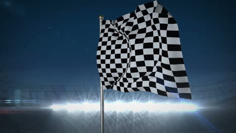 Checkered-flag-in-flashing-arena