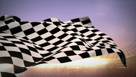 Checkered-flag-in-flashing-arena