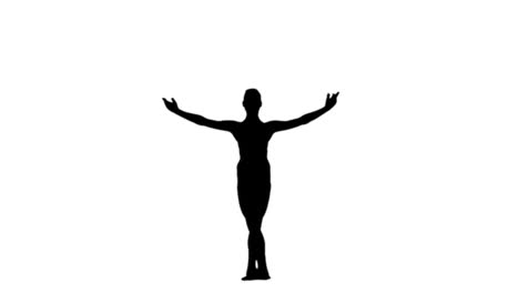 Ballerina-Tanzt-In-Schwarzer-Silhouette