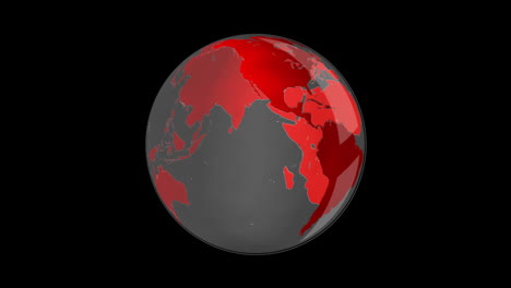Rote-Erde-Dreht-Sich-Auf-Schwarzem-Hintergrund