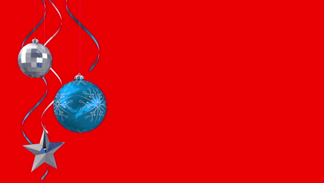 Seamless-hanging-christmas-decorations-on-red