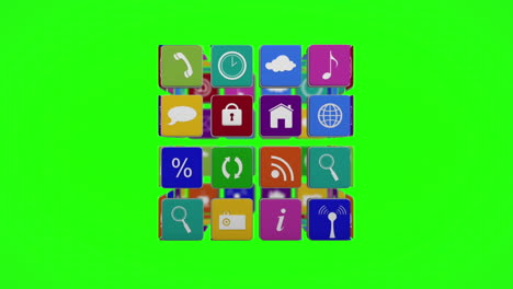 Computer-app-icons-in-turning-cube