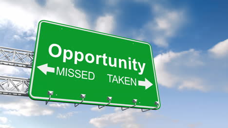 Opportunity-sign-against-blue-sky-