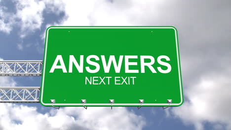 Answers-next-exit-sign-against-blue-sky-