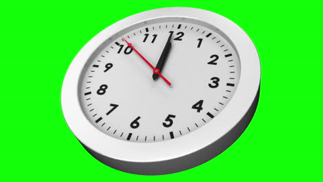 Clock-ticking-on-green-background