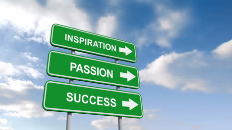 Inspiración,-Pasión-Y-éxito,-Signos-Contra-El-Cielo-Azul