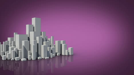 Grey-city-appearing-with-copy-space-on-purple
