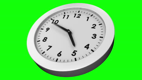 Clock-ticking-on-green-background