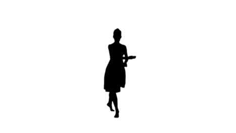 Ballerina-Tanzt-In-Schwarzer-Silhouette