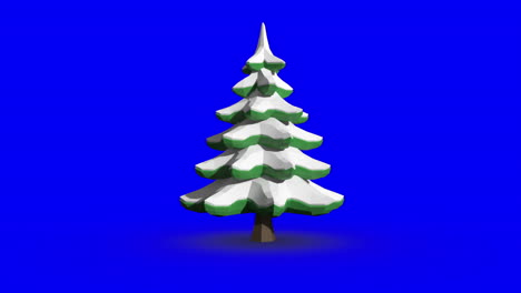 Revolving-fir-tree-on-blue-screen