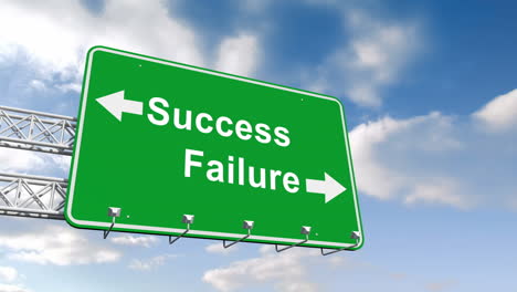 Success-and-failure-sign-against-blue-sky-