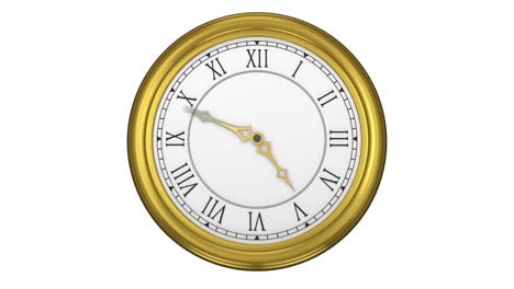 Goldene-Uhr-Mit-Römischen-Ziffern-Tickt