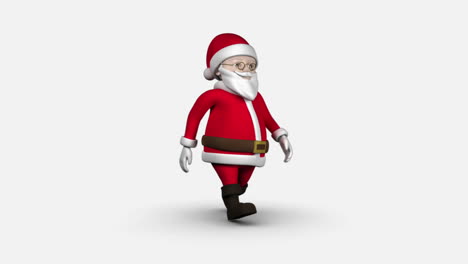 Cartoon-Santa-walking-on-white-background