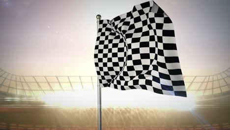 Checkered-flag-in-flashing-arena