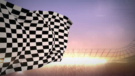 Checkered-flag-in-flashing-arena