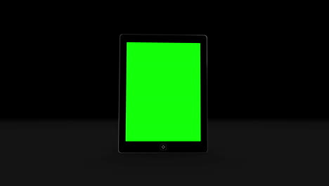 Tablet-screen-showing-green-copy-space