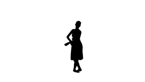 Ballerina-Tanzt-In-Schwarzer-Silhouette