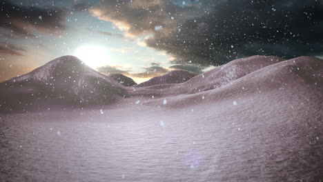 Nieve-Cayendo-Sobre-Un-Paisaje-Nevado-