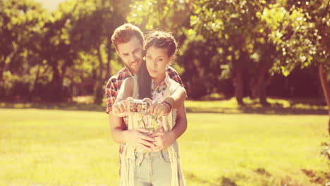 In-high-quality-4k-format--hipster-couple-taking-a-selfie