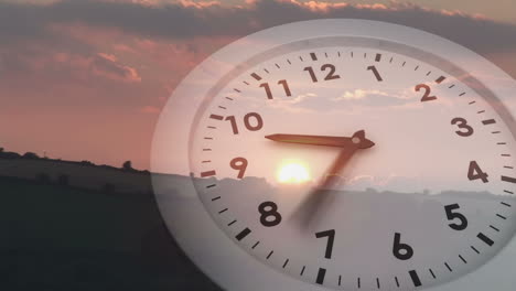 Ticking-clock-over-sunset-
