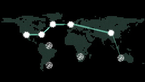 Tema-De-Conexiones-Globales-En-Verde-Y-Negro