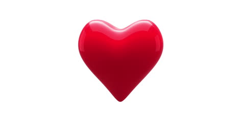 Rotes-Herz-Pocht-Auf-Weißem-Hintergrund