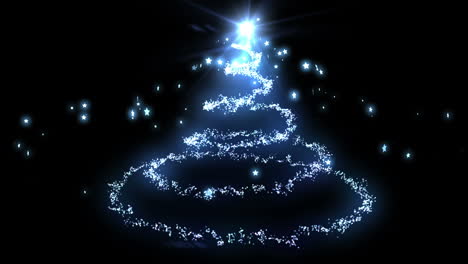 Luz-Azul-Formando-Diseño-De-árbol-De-Navidad