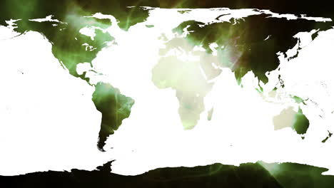 Weltkarte-Vor-Schimmerndem-Grünem-Hintergrund